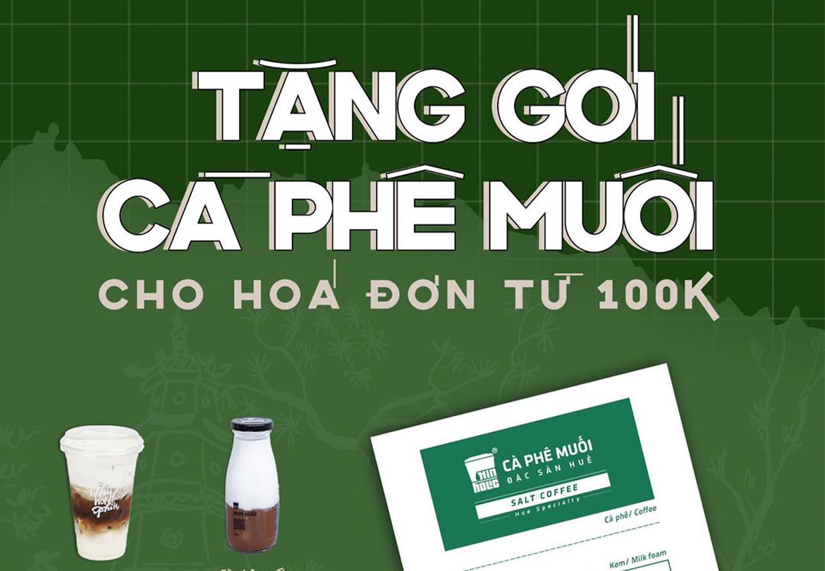 Tặng gói cà phê muối cho đơn từ 100K